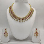 White Pink CZ Necklace Set