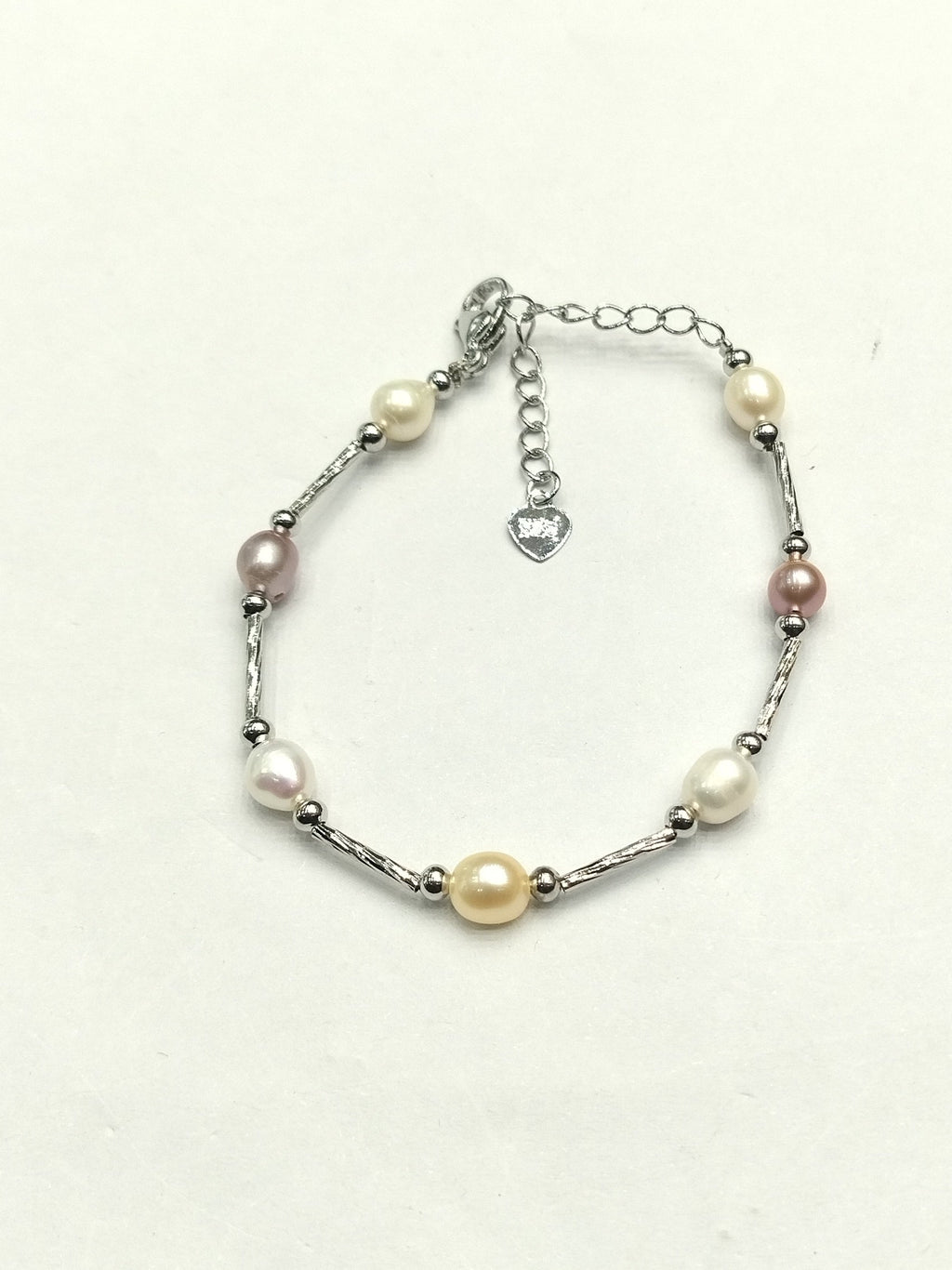 Pastel Pearl Station Chain Bracelet