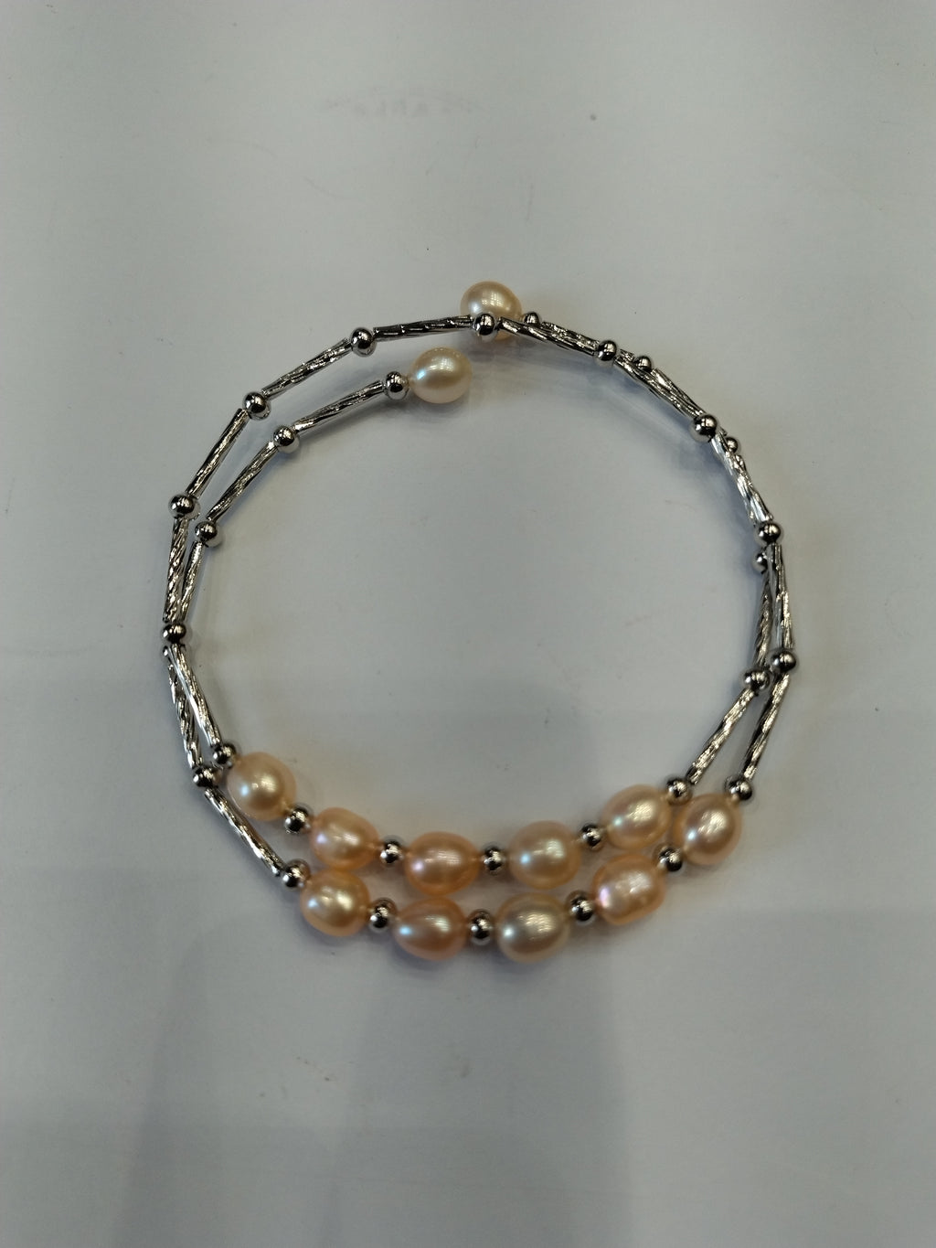 Everyday Peach Freshwater Pearl Silver-Tone Bracelet