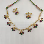 Pearl Ruby Emerald Necklace Set
