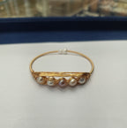 Multi-Shade Freshwater Pearl Gold Tone Wire Cuff Bracelet