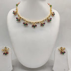 Pearl Ruby Emerald Necklace Set