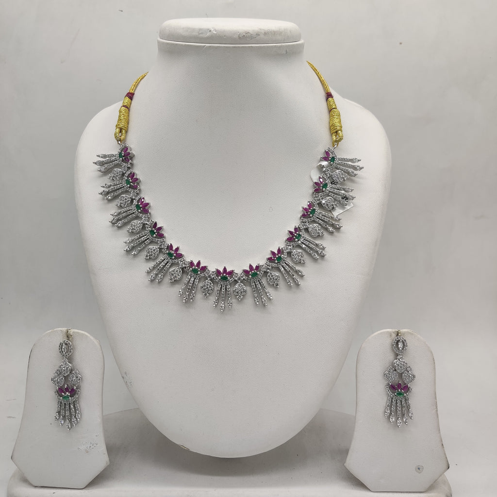 Multicolour CZ Necklace Set