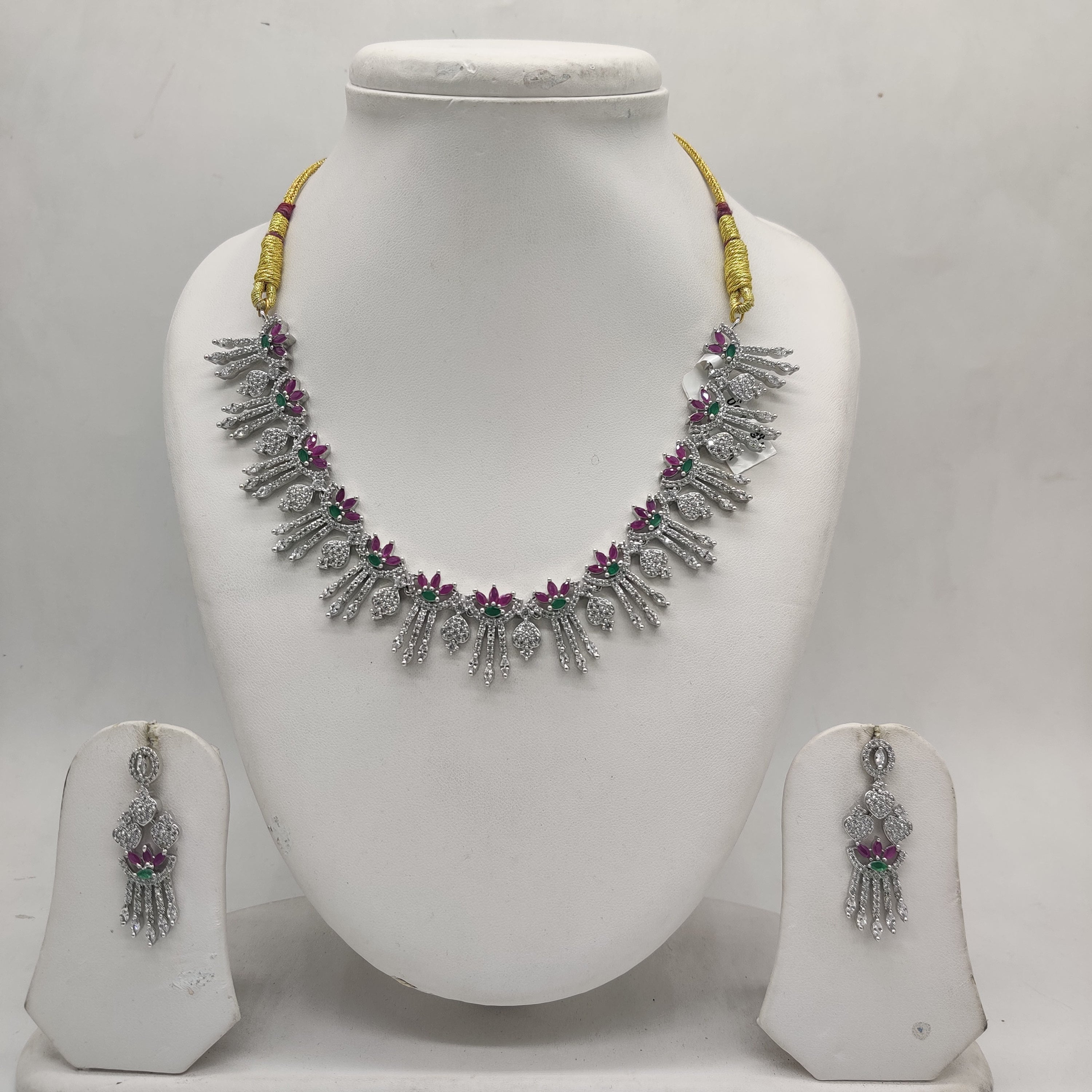 Multicolour CZ Necklace Set