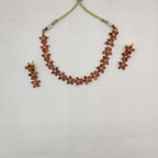 Orange CZ Necklace Set