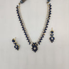 White Blue CZ Necklace Set