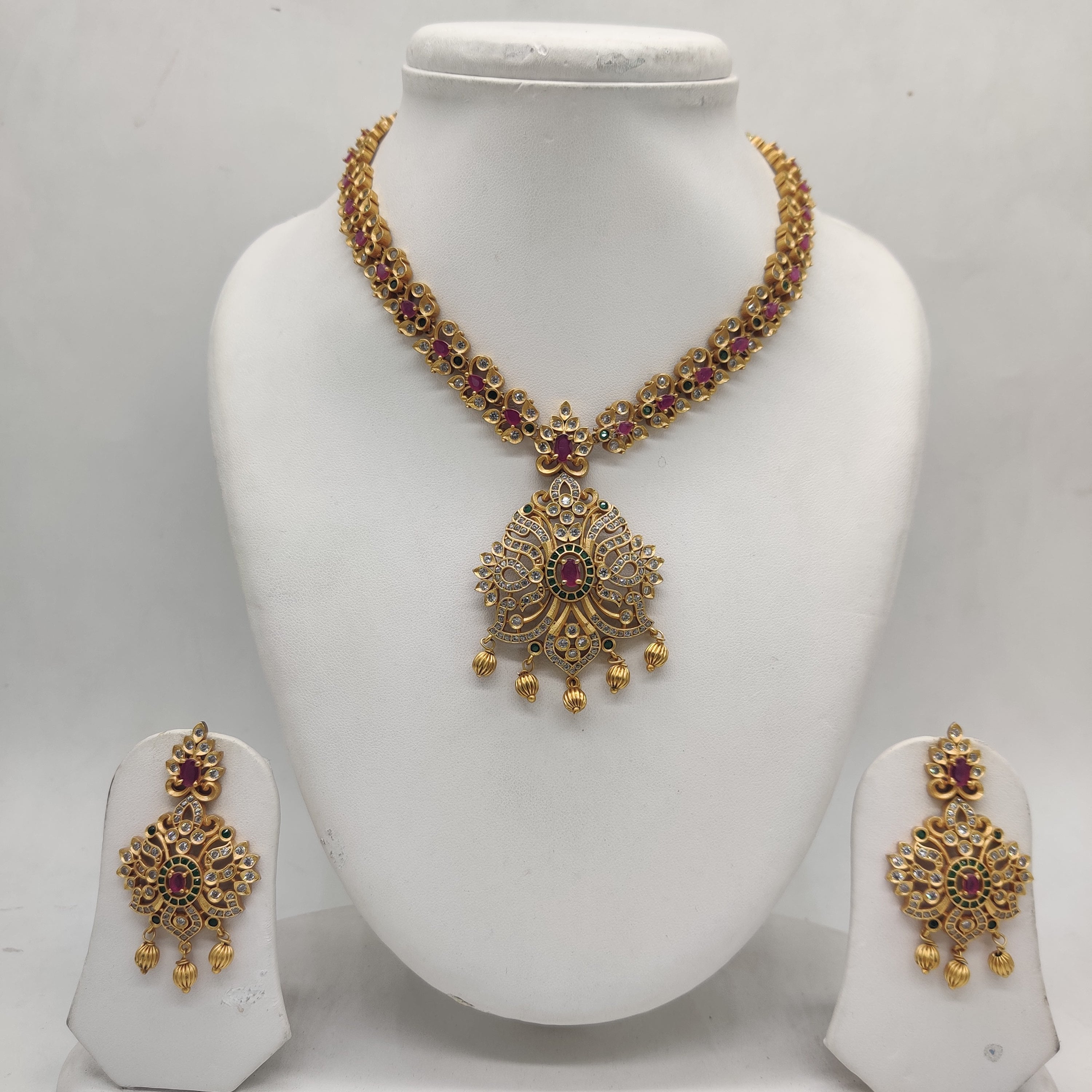 Multicolour CZ Necklace Set