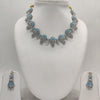 White Sky-blue CZ Necklace Set