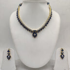 White Blue CZ Necklace Set
