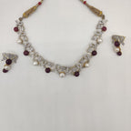 Pearl Ruby Necklace Set