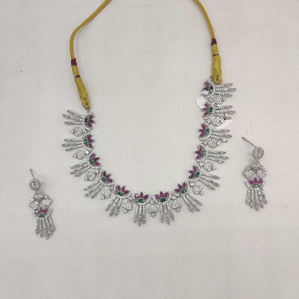 Multicolour CZ Necklace Set