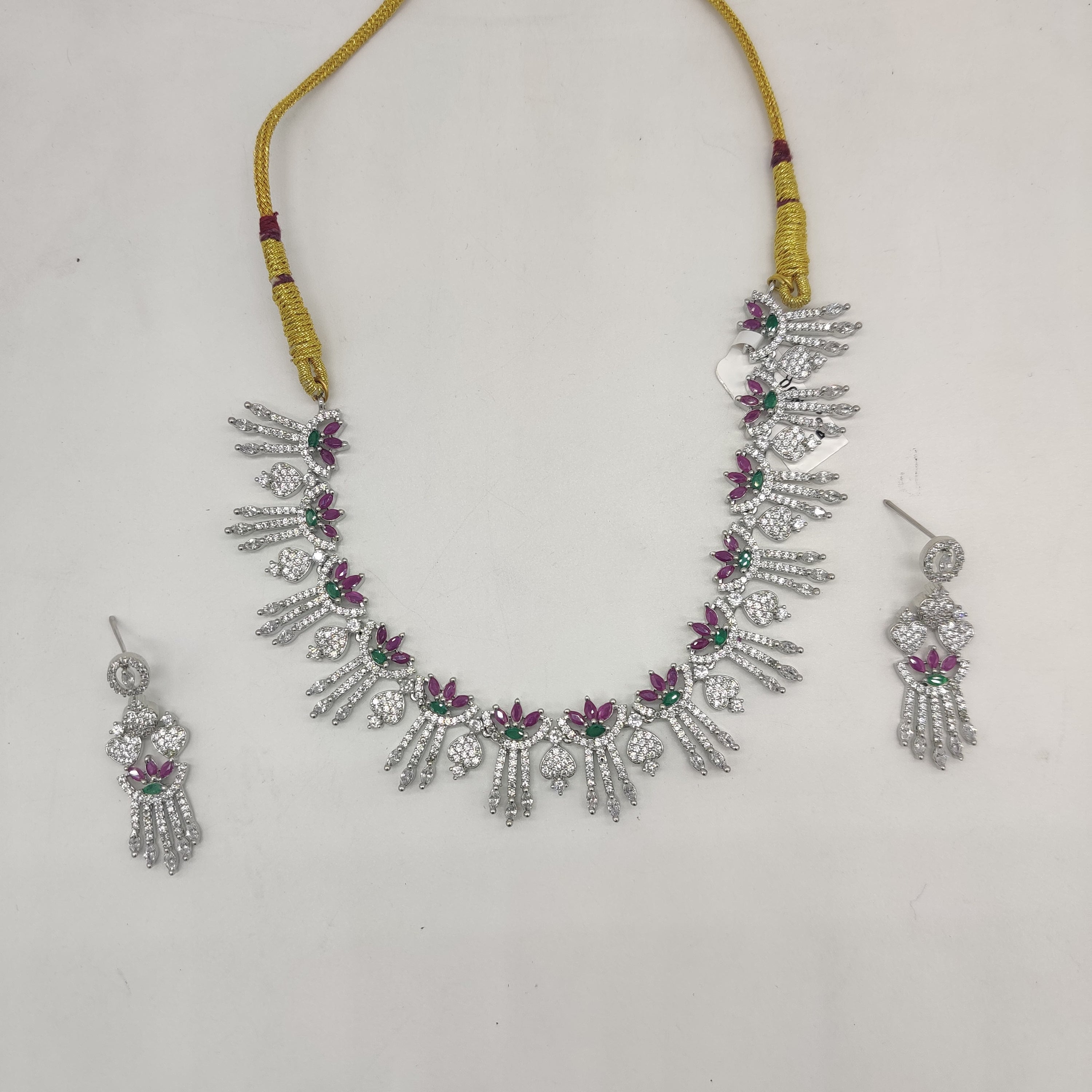 Multicolour CZ Necklace Set