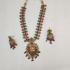 Multicolour CZ Peacock Necklace Set