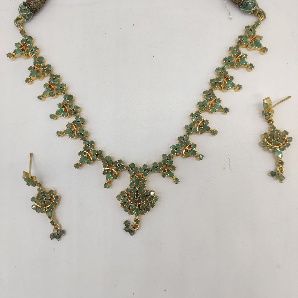 Green Emerald Necklace Set