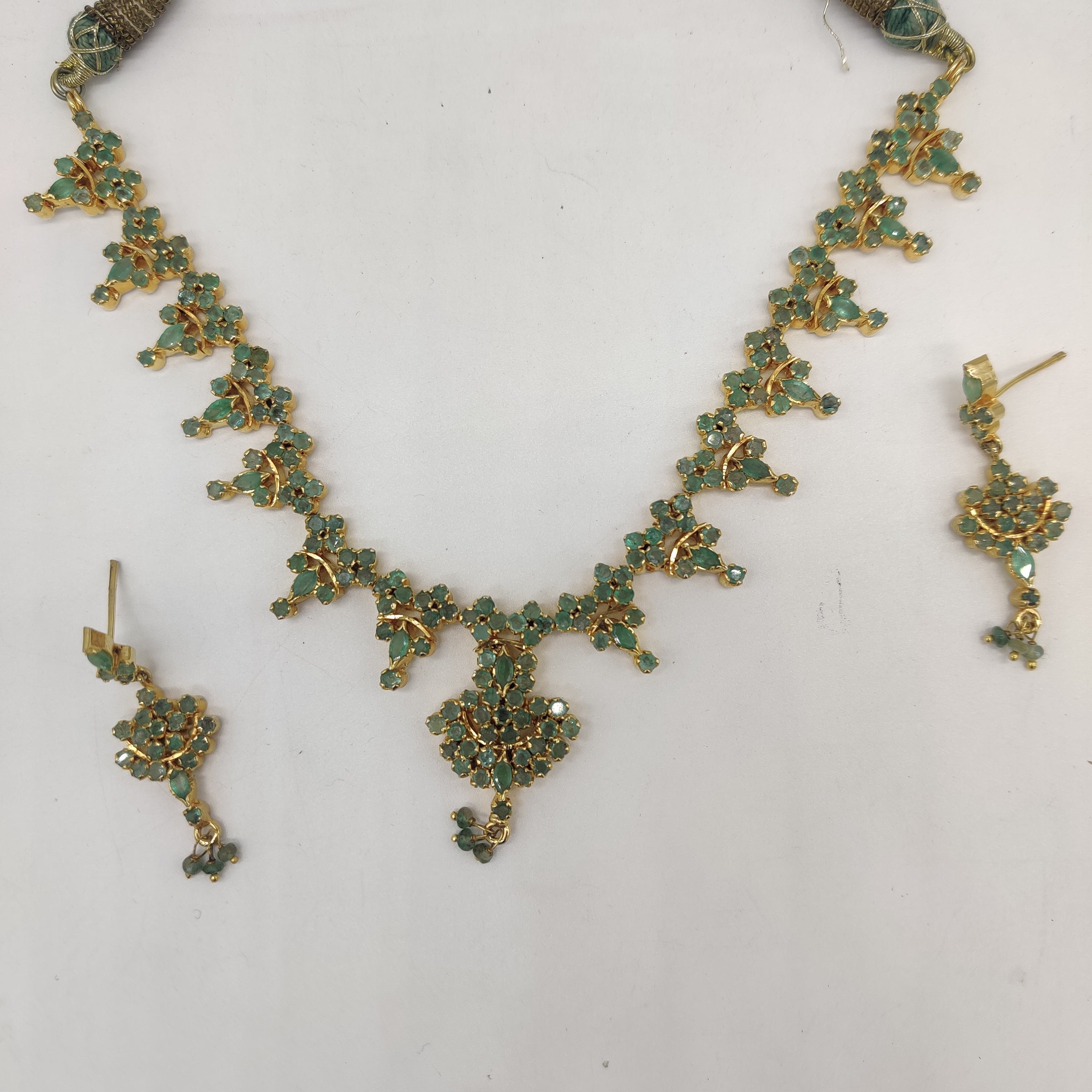 Green Emerald Necklace Set