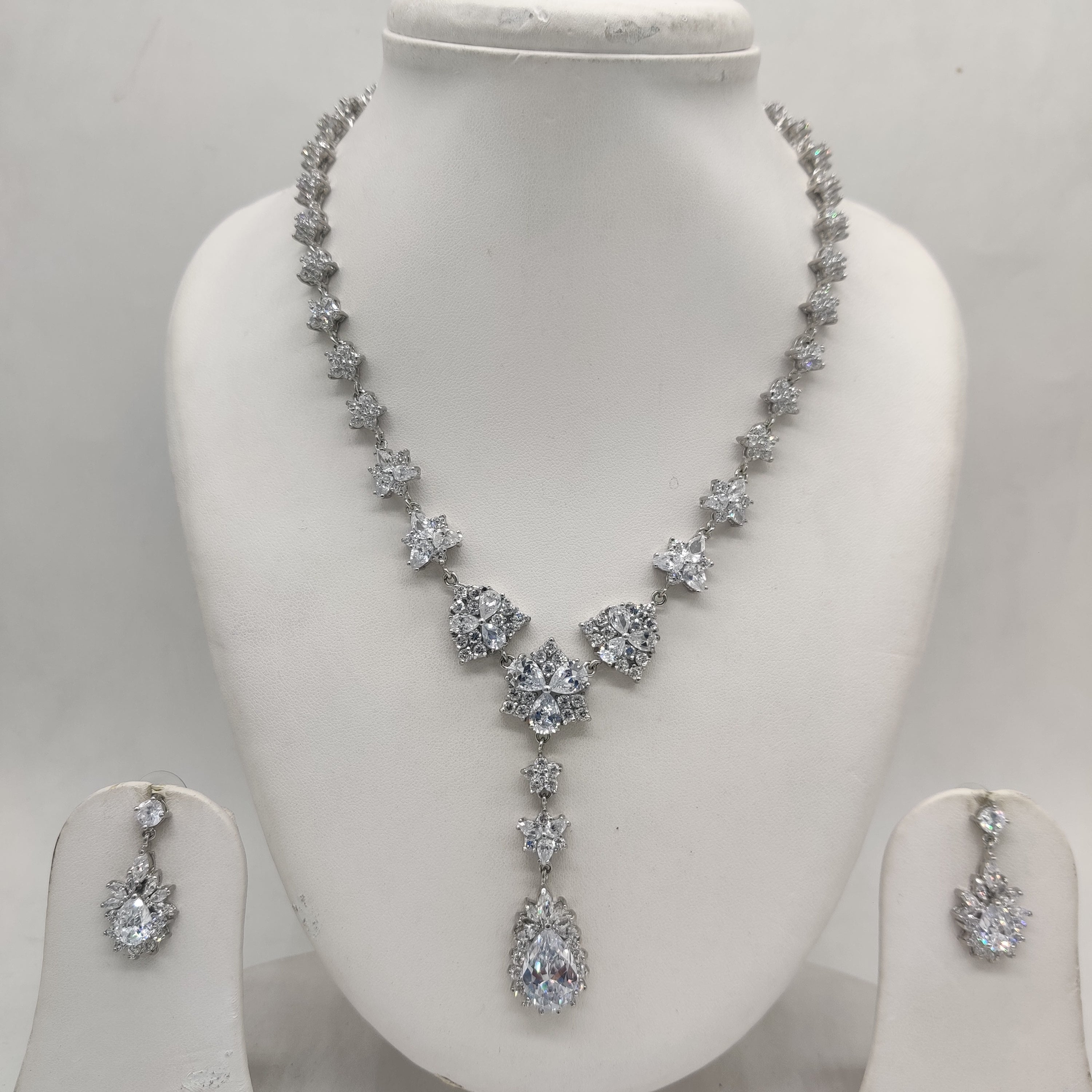 White CZ Necklace Set