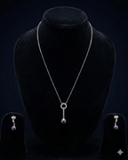 twilight elegance pearl 925 silver pendant set with black pearl drop