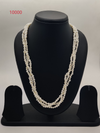 twisted freshwater pearl necklace with white pearls in multi strand coiled design
