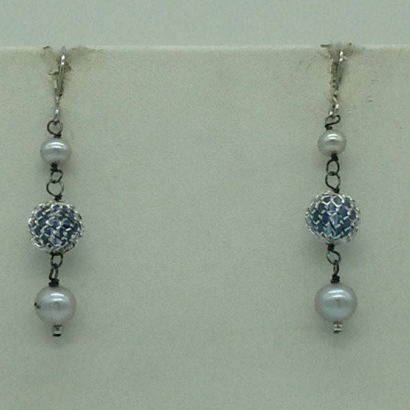 Freshwater grey pearls and semi beeds silver chain set jnc0088