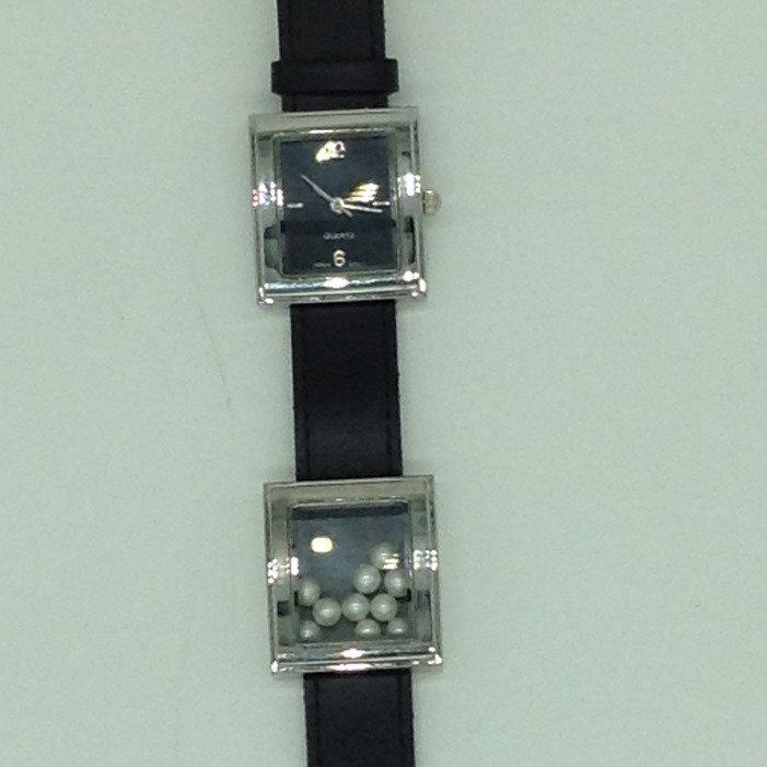 Freshwater White Round Dancing Pearls Dual Dial Watch JBG0226